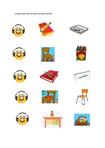 School objects and prepositions