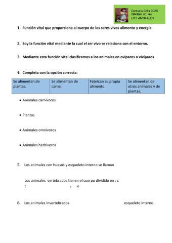 Los animales invertebrados