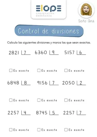 Divisiones de una cifra