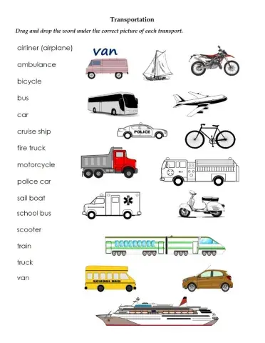 Vocabulary 12A - Transportation