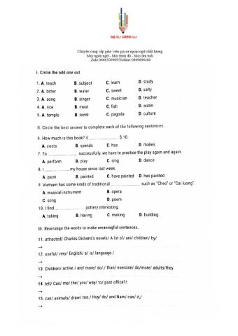 English 7 Test 9 15' Test