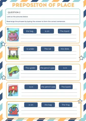 PREPOSITION OF PLACE (IN, ON, UNDER) 