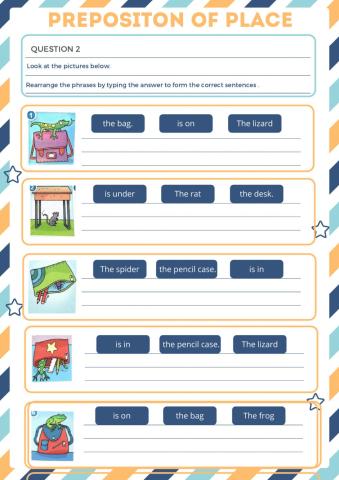 PREPOSITION OF PLACE (IN, ON, UNDER) 