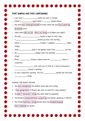 Past Simple - Past Continuous 1