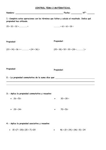 Control matemáticas tema 2. 3º