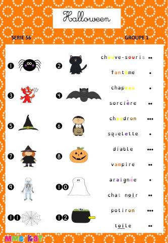 Vocabulaire de l'Halloween