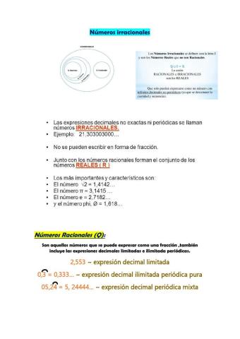Numero irracionales