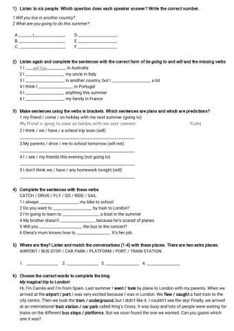 Will - going to - transportation