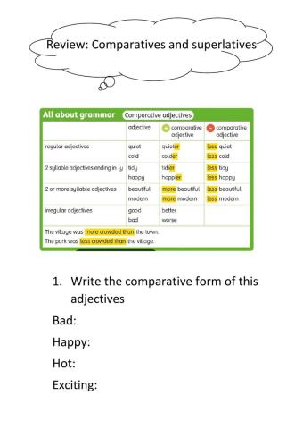 Comparativos en inglés.