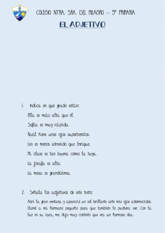 Adjetivos y sus grados