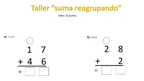 Taller Sumativo Suma Reagrupando