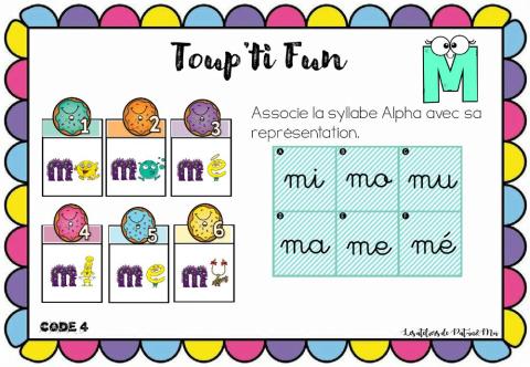 Lettre M - Toup'ti Fun - la syllabe aux alphas (Pat-in & moi)