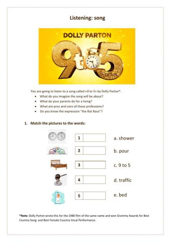 Listening: song -9 to 5-