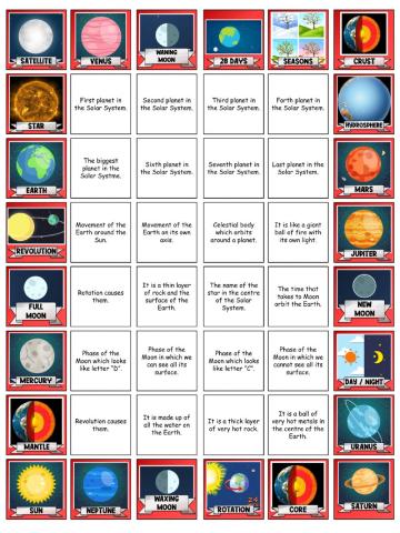 Sticker album about the Solar System
