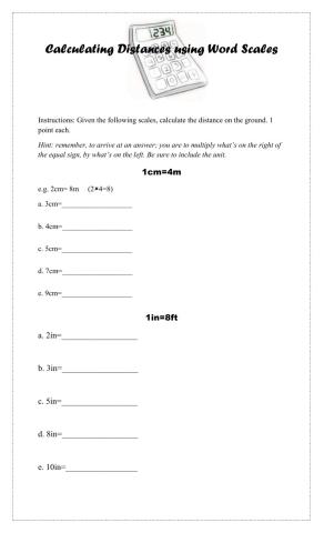 Calculating Distances using Word Scales