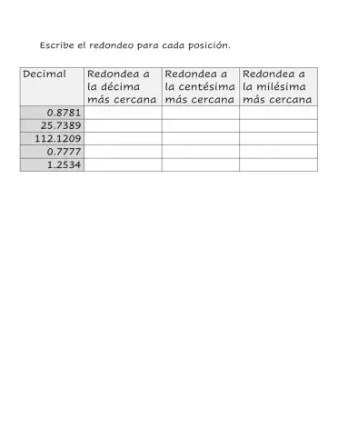 Redondeo de decimales