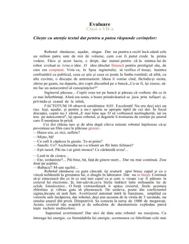 Evaluare unitatea I