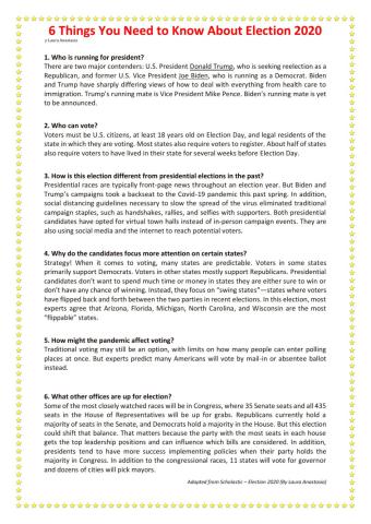 6 Things You Need to Know About Election 2020