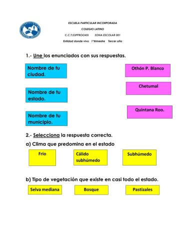Examen de la entidad donde vivo