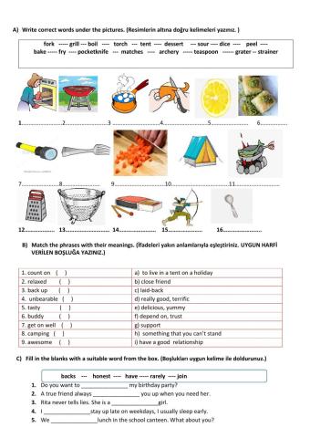 8. Sınıf 1., 2. 3. ÜNİTE TEKRARI İNGİLİZCE