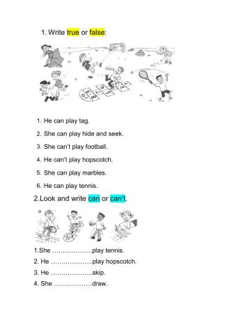 Abilities can- can't