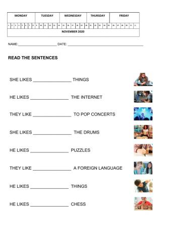 Complete the sentences