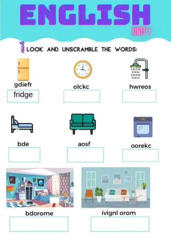 Rooms and objects. Vocabulary