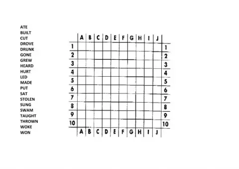Irregular Verbs Battleship B