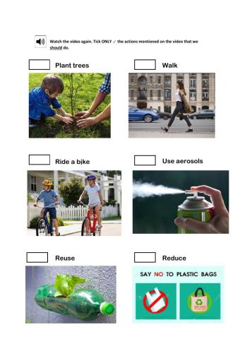 Environmental problems: listening activity