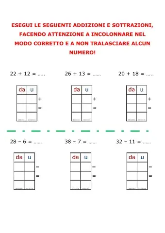 Addizioni e sottrazioni