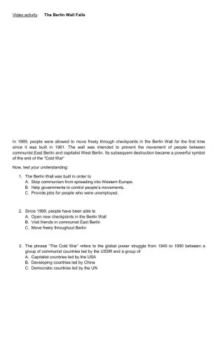 Video activity: The Berlin Wall