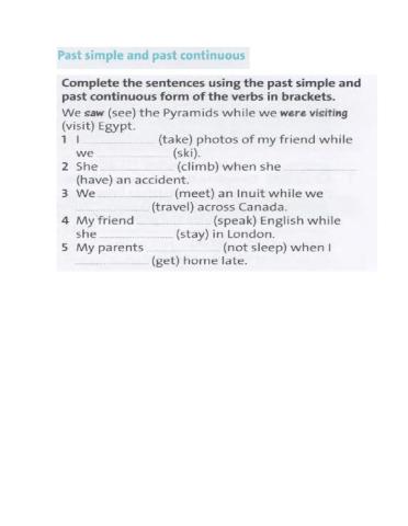 Past Simple vs Past Continuous