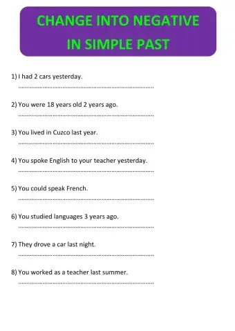 Simple past in negative
