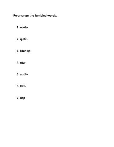 Literacy worksheets