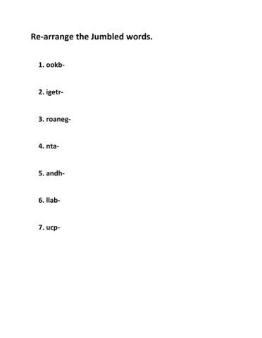 Literacy worksheets