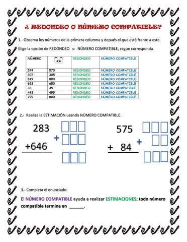 ¿redondeo o número compatible?