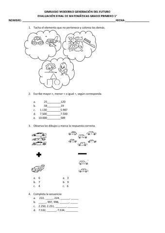 Evaluacion final matematicas