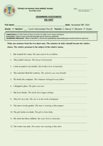 Defining relative clauses