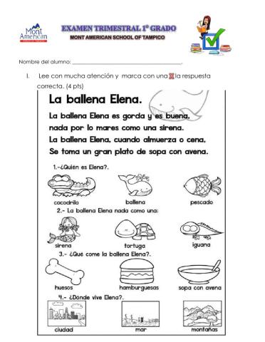 EXAMEN 1° TRIMESTRE ESPAÑOL