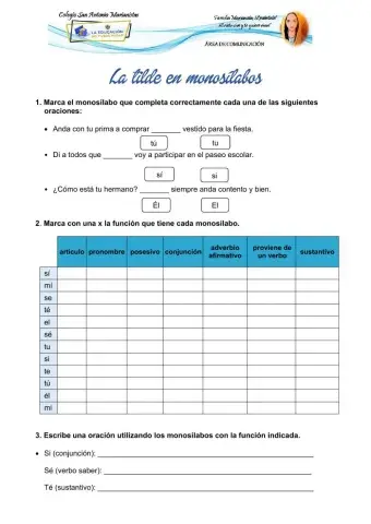 La tilde en monosílabos