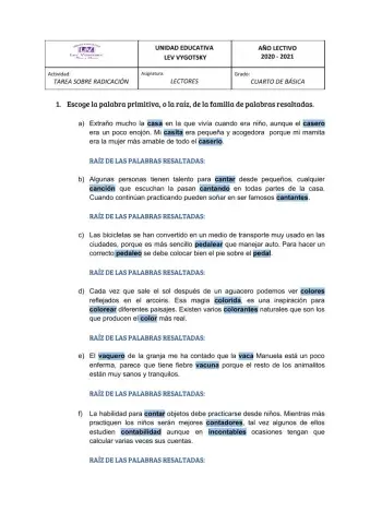 Familias de palabras