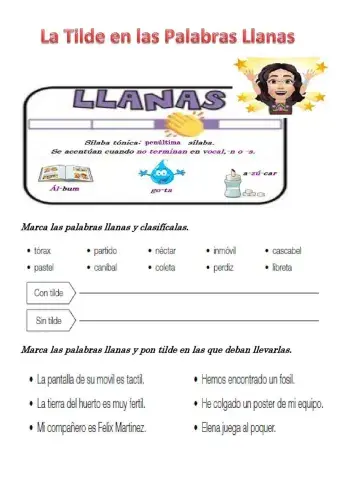 Palabras llanas con y sin tilde