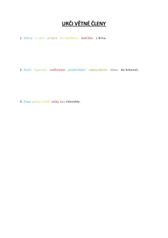 Urči větné členy