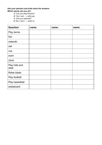 Which sports can you play