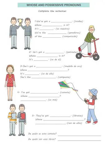 Possessive pronouns and Whose questions