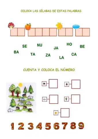 Fichas de otoño: mueve y arrastra