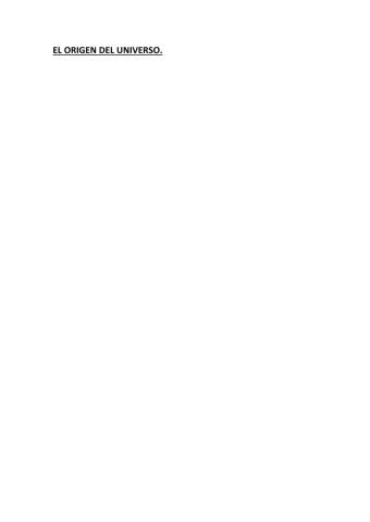 El origen del universo