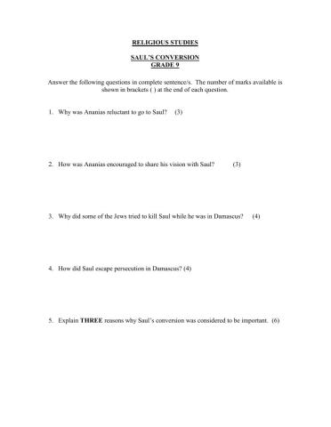 Saul's conversion part 2