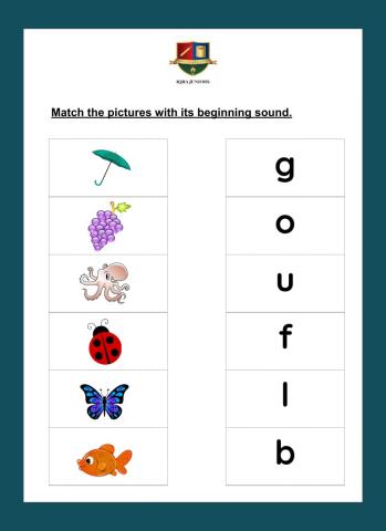 Match the picture with its beginning sound