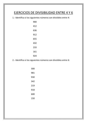 Criterios de divisibilidad